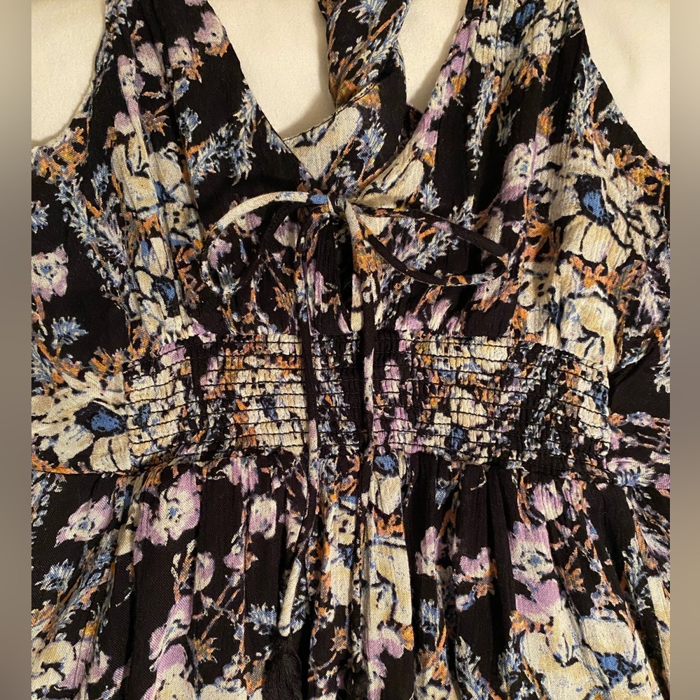 Free People Washed Ashore Mini Dress Black Combo Winter Floral Size XS - Picture 8 of 16